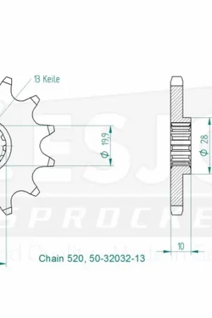 Laatste Kans ESJOT - FRONT 13T, 520 - Sprockets - 13T