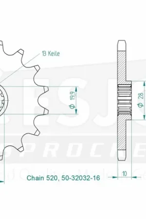 ESJOT - FRONT 16T, 520 - Sprockets - Geschikt voor diverse Suzuki-modellen Direct Verzonden