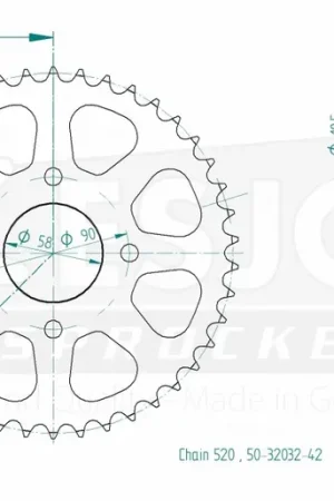 ESJOT - REAR STEEL 42T, 520 - Sprockets - Geschikt voor Suzuki Drz 400 sm Limited Edition