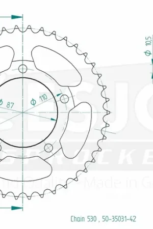 ESJOT - REAR 42T, 530 - Sprockets - Compatibel met meerdere Suzuki modellen Bestel Nu