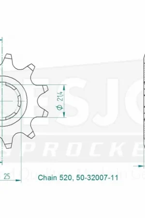 Tijdelijk Beschikbaar ESJOT - FRONT 11T, 520 - Sprockets - Compatibel met Yamaha