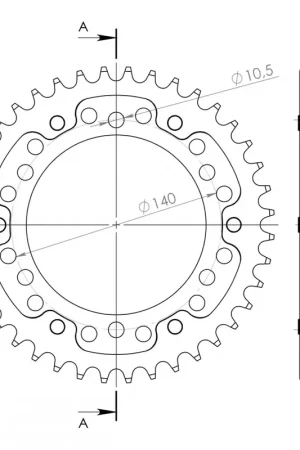 Merkproduct SUPERSPROX - REAR STEALTH 40T - Sprockets - Blauwe kleur, 530