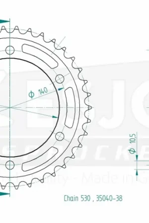 Luxe ESJOT - REAR STEEL 38T, 530 - Sprockets - Kwaliteit en Compatibiliteit