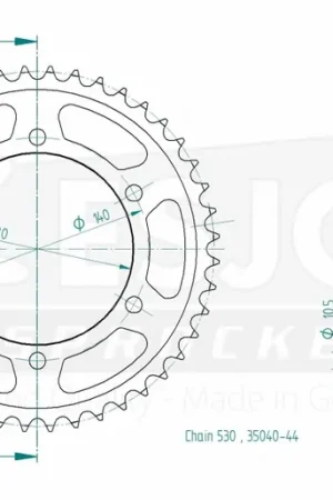 ESJOT - REAR 44T - Sprockets - 530 Dagaanbieding