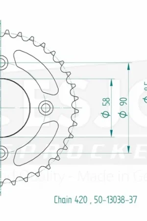 ESJOT - REAR STEEL 37T, 420 - Sprockets - Geschikt voor Honda CRF en XR Fabrieksprijs
