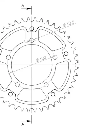 Koop Vandaag SUPERSPROX - REAR ALU 44T, BLACK, 520 - Sprockets - Aluminium