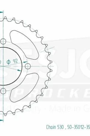 ESJOT - REAR STEEL 35T, 530 - Sprockets - Geschikt voor Kawasaki Gratis Verzending