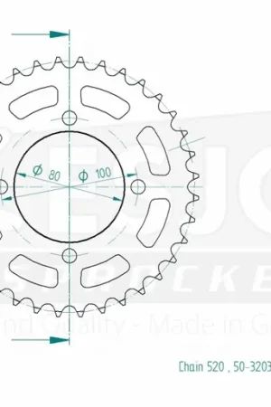 ESJOT - REAR 36T, 520 - Sprockets - Geschikt voor Suzuki Must-Have