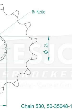 ESJOT - FRONT 16T, 530 - Sprockets - Geschikt voor Suzuki GSX Bestseller