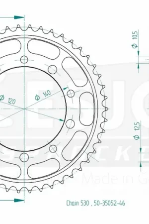 Topkwaliteit ESJOT - REAR STEEL 46T, 530 - Sprockets - Compatibel met Suzuki en Triumph