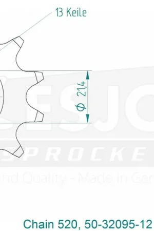 Aanbieding ESJOT - FRONT 12T, 520 - Sprockets - Geschikt voor Kawasaki