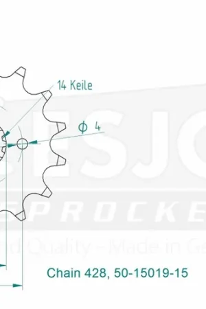 Superprijs ESJOT - FRONT 15T, 428 - Sprockets - 15T, 428