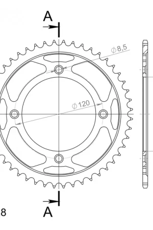 Nieuw SUPERSPROX - REAR STEEL 46T - Sprockets - BLACK 428