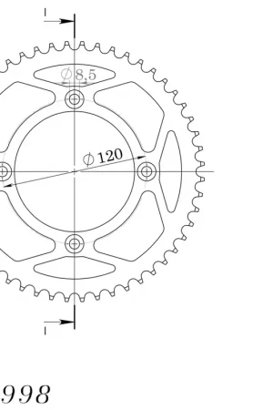 Nieuw Model SUPERSPROX - REAR STEEL 50T, BLACK, 428 - Sprockets - Hoogwaardige kwaliteit