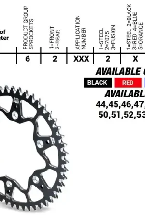 Direct Beschikbaar MOTO MASTER - REAR ALU 55T - Sprockets - BLUE, 428