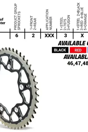 Ambachtelijk MOTO MASTER - REAR FUSION 50T - Sprockets - Rood, 428