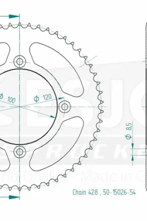 ESJOT - REAR STEEL 54T, 428 - Sprockets - Duurzaam en Betrouwbaar Op = Op