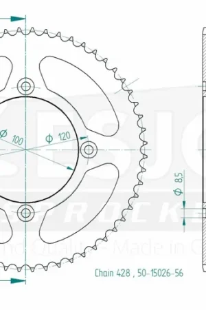 ESJOT - REAR 56T, 428 - Sprockets - Geschikt voor Suzuki en Yamaha Express Levering