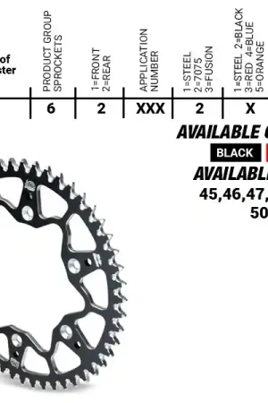MOTO MASTER - REAR ALU 45T - Sprockets - Rood, 520 Betrouwbaar