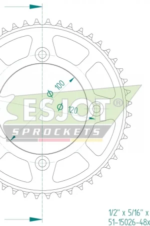 ESJOT - REAR ALU 48T, 428 - Sprockets - Geschikt voor Suzuki en Yamaha Koop Online