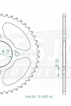 Direct Beschikbaar ESJOT - REAR STEEL 48T, 530 - Sprockets - Compatibel met Honda
