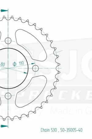 ESJOT - REAR STEEL 40T, 530 - Sprockets - Compatibel met meerdere Honda modellen Merkproduct