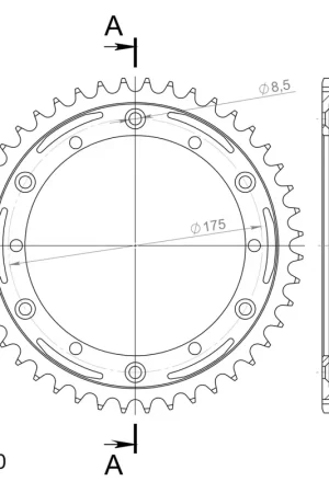 Favoriet SUPERSPROX - REAR STEEL 44T, BLACK, 520 - Sprockets - Compatibel met Yamaha