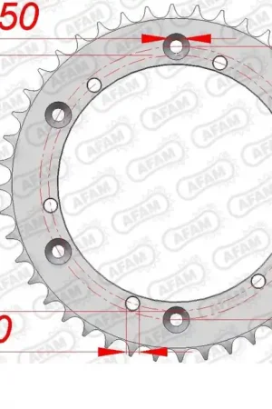 AFAM - REAR STEEL 43T, 520 - Sprockets - Compatibel met Yamaha Nieuw