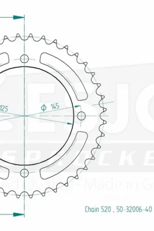 ESJOT - REAR STEEL 40T, 520 - Sprockets - Compatibiliteit met Yamaha Plaats Bestelling