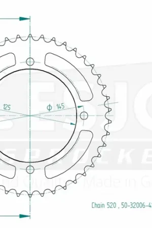 Speciale Aanbieding ESJOT - REAR STEEL 42T, 520 - Sprockets - Geschikt voor Yamaha