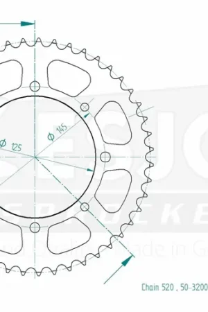Alleen Vandaag ESJOT - REAR STEEL 47T, 520 - Sprockets - Hoogwaardige staalconstructie