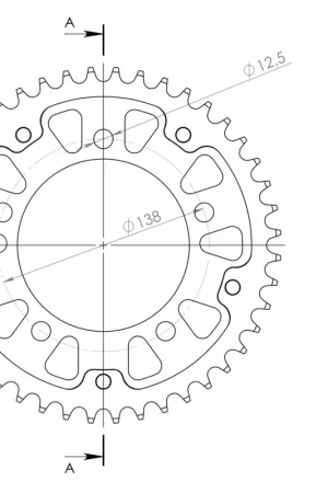 Nieuwe Collectie SUPERSPROX - REAR STEALTH 43T, RED, 530 - Sprockets - 530