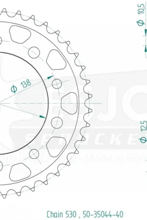 Beperkt Aanbod ESJOT - REAR STEEL 40T, 530 - Sprockets - Staal 40T