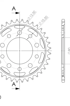 SUPERSPROX - REAR STEEL 36T, BLACK, 530 - Sprockets - Geschikt voor diverse Honda en Triumph modellen Bulkbestelling