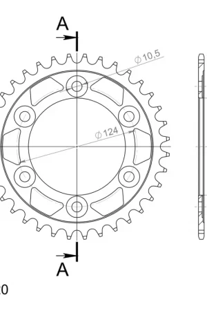 SUPERSPROX - REAR STEEL 36T, BLACK, 520 - Sprockets - Staal Favoriet