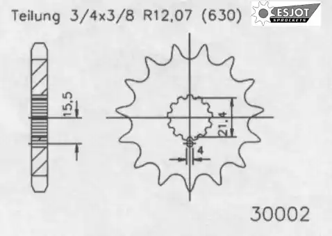 ESJOT - FRONT 13T, 630 - Sprockets - 13T, 630 Veilige Betaling