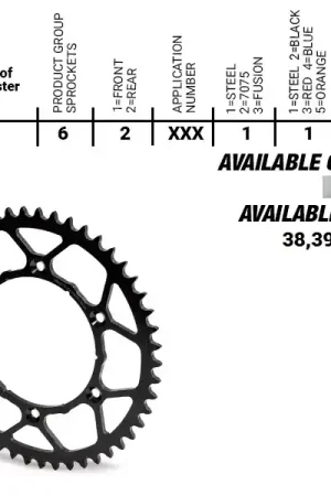 MOTO MASTER - REAR STEEL ULTRALIGHT 40T, 520 - Sprockets - Lichtgewicht en sterk Op = Op