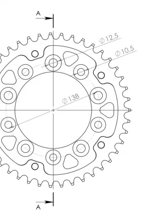 SUPERSPROX - REAR STEALTH 43T - Sprockets - Rood 525 Flitsaanbieding