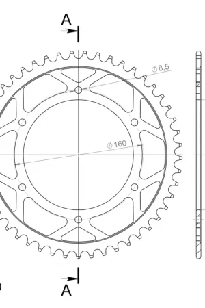 SUPERSPROX - REAR STEEL 49T, BLACK, 520 - Sprockets - Compatibel met Aprilia Moto 6.5 series Bestseller