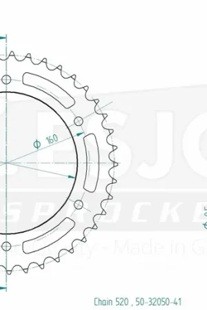 Nieuw Model ESJOT - REAR STEEL 41T, 520 - Sprockets - Staal