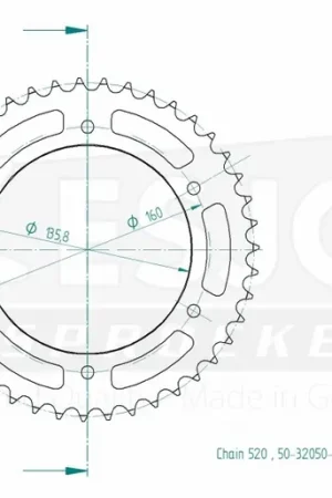 ESJOT - REAR STEEL 43T, 520 - Sprockets - Geschikt voor Aprilia en BMW Bestel Nu