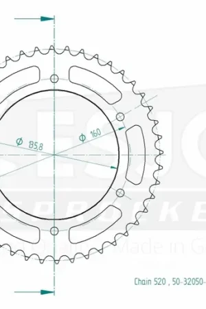 Limited Edition ESJOT - REAR STEEL 44T, 520 - Sprockets - Hoogwaardige staalconstructie