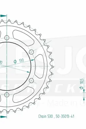 Exclusieve Aanbieding ESJOT - REAR STEEL 41T, 530 - Sprockets - Compatibel met verschillende modellen