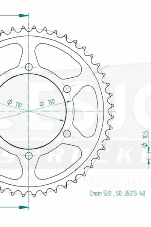 ESJOT - REAR STEEL 48T, 530 - Sprockets - Geschikt voor Kawasaki, Suzuki en Yamaha Alleen Vandaag