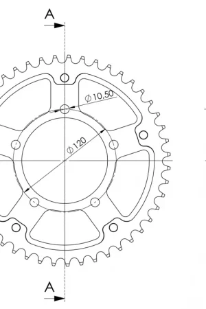 SUPERSPROX - REAR STEALTH 46T, GOLD, 520 - Sprockets - Geschikt voor Aprilia Pegaso 650 ie Luxe