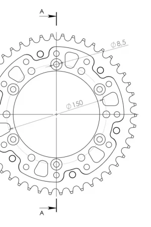 In De Mode SUPERSPROX - REAR STEALTH 46T, GOLD, 520 - Sprockets - Kwaliteit