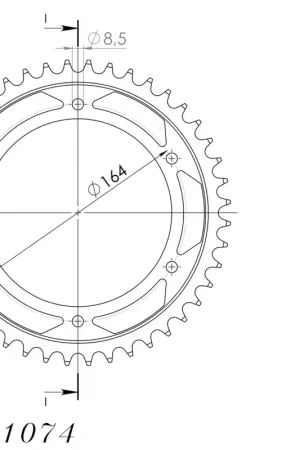 Flitsaanbieding SUPERSPROX - REAR STEEL 44T, BLACK - Sprockets - Staal