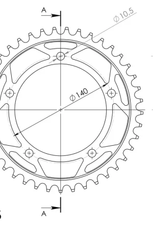 SUPERSPROX - REAR STEEL 41T, BLACK, 525 - Sprockets - Hoogwaardige staalconstructie Garantie Inbegrepen