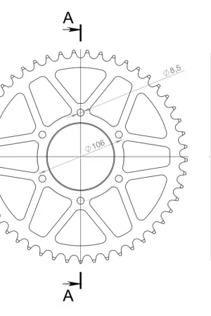 SUPERSPROX - REAR STEEL 49T, BLACK, 520 - Sprockets - Geschikt voor Aprilia Mx 125 Dagaanbieding