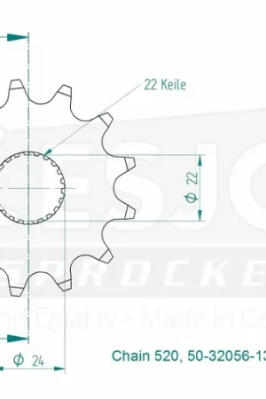 Snelle Levering ESJOT - FRONT 13T, 520 - Sprockets - Compatibel met diverse Aprilia-modellen